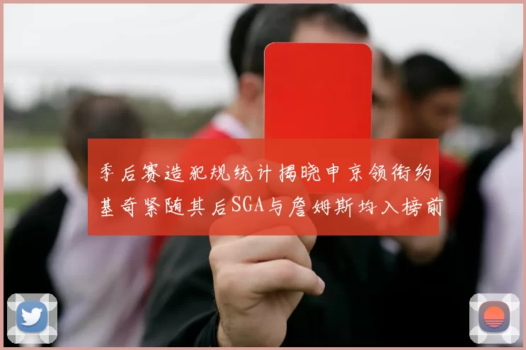 季后赛造犯规统计揭晓申京领衔约基奇紧随其后SGA与詹姆斯均入榜前十